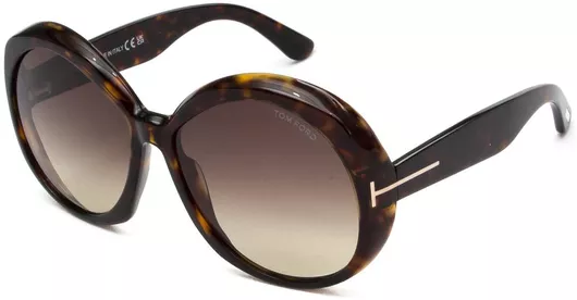 Γυαλιά Ηλίου Γυναικεία Tom Ford με Κοκκάλινο Σκελετό 6216 Καφέ