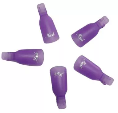 Μανταλάκια Νυχιών Θήκες Αφαίρεσης Gel/Βερνικί Μοβ