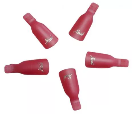 Μανταλάκια Νυχιών Θήκες Αφαίρεσης Gel/Βερνικί Ροζ