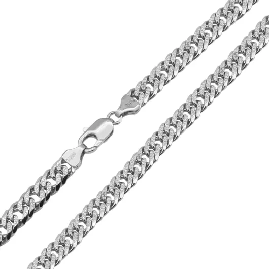 Ανδρική Αλυσίδα Λαιμού Krini KOR140W από Ασήμι 925 Cuban 55cm Λευκό