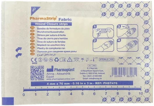 Αποστειρωμένα Αυτοκόλλητα Επιθέματα/Ράμματα Pharmaplast 4x76mm 8τμx