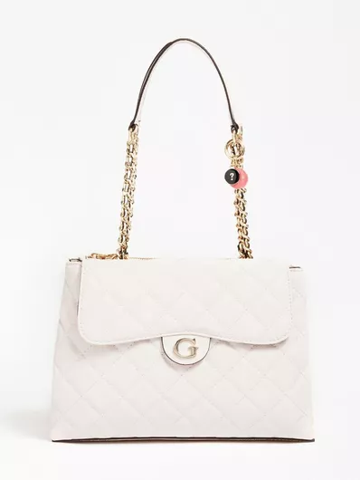 Γυναικεία Τσάντα Ώμου Guess Gillian High Society από Οικολογικό Δέρμα Ροζ