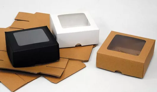 Κουτί Δώρου με Παράθυρο 13x5x5cm Χάρτινο Μαύρο Σετ 12τμχ