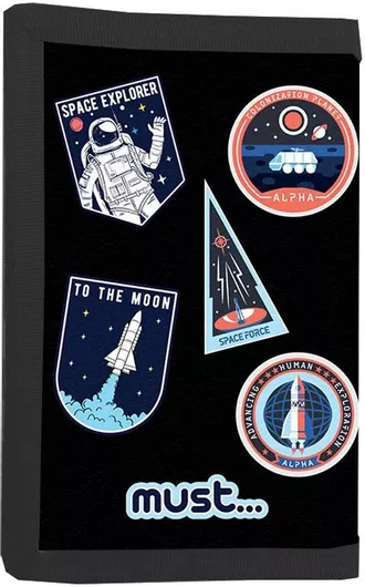 Παιδικό Πορτοφόλι Διακάκης 082-0062-0001 Διάστημα για Αγόρι από Ύφασμα Μαύρο