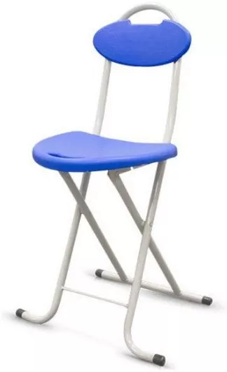 Σκαμπό Μπαρ Πλαστικό Πτυσσόμενο με Πλάτη 42x42x74cm Μπλε