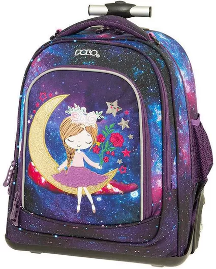 Σχολική Τσάντα Τρόλεϊ Δημοτικού Polo 901016-8276 Αστέρια για Κορίτσι 36x23x48cm 30lt Πολύχρωμο