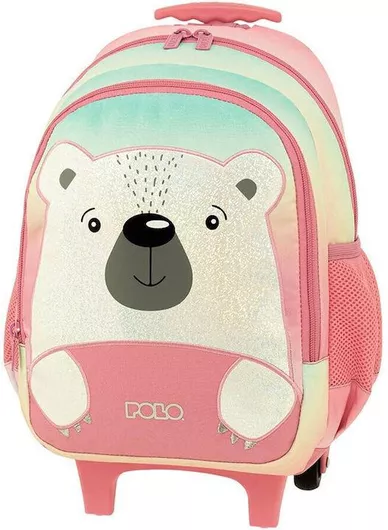 Σχολική Τσάντα Τρόλεϊ Νηπίου Polo 901051-8299 Ζωάκια για Κορίτσι 26x20x36cm 12lt Πολύχρωμο