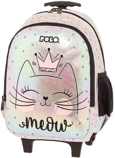 Σχολική Τσάντα Τρόλεϊ Νηπίου Polo 901051-8300 Ζωάκια για Κορίτσι 26x20x36cm 12lt Πολύχρωμο