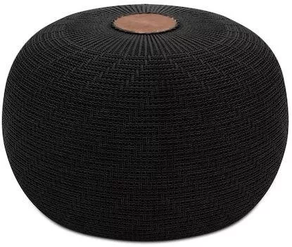 Πουφ Megapap Σκαμπό Knit 47x47x35cm Μαύρο