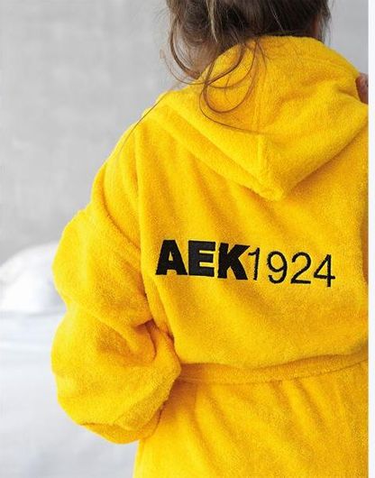 Μπουρνούζι Palamaiki AEK 1924 με Κουκούλα Small Κίτρινο