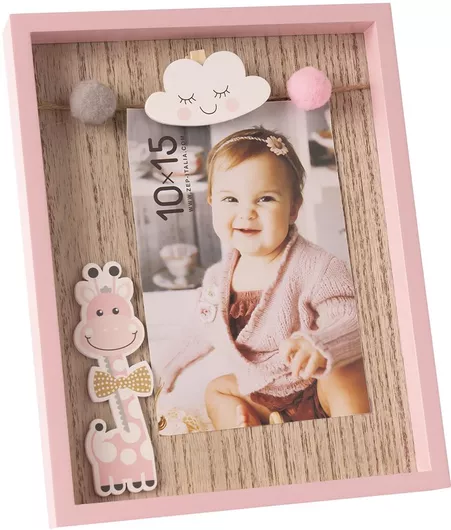 Κορνίζα Zep Italia Επιτοίχιο Ξύλινη 10x15cm Ροζ