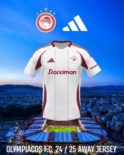 L Φανέλα Ποδοσφαίρου Adidas Ολυμπιακός Εκτός Έδρας 24-25