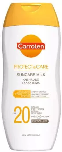 Αντηλιακό Γαλάκτωμα Σώματος Carroten Protect Care SPF20 200ml