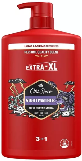 Ανδρικό Αφρόλουτρο Old Spice Nightpanther 3 σε 1 Gel για Σώμα / Κεφάλι / Πρόσωπο 1lt