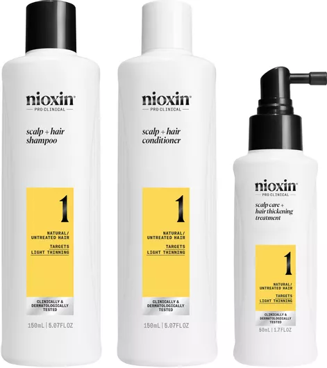 Nioxin System 1 Σετ Θεραπείας Μαλλιών με Σαμπουάν, Conditioner και Treatment 3τμχ