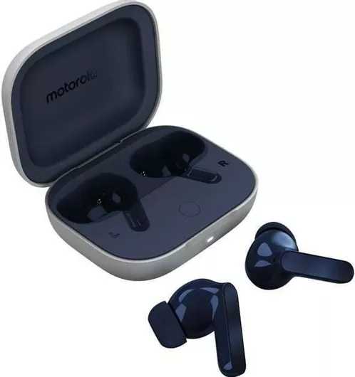 Motorola Moto Buds Bluetooth Handsfree Ακουστικά με Αντοχή στον Ιδρώτα & Θήκη Φόρτισης Starlight Blue