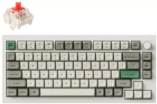 Keychron Q1M-P1 Max Ασύρματο Gaming Μηχανικό Πληκτρολόγιο με Gateron Jupiter Red διακόπτες & RGB φωτισμό Αγγλικό USΓκρι