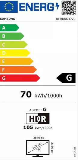 Τηλεόραση Samsung Smart 50" 4K UHD LED UE50DU7172UXXH HDR 2024