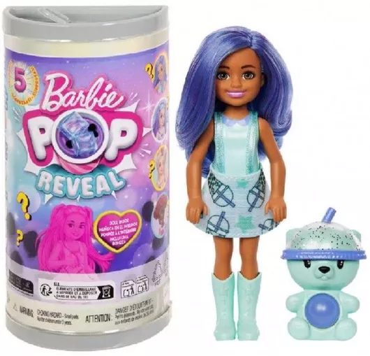 Barbie Mattel Chelsea Pop Reveal Bubble Tea Κούκλα με 5 Εκπλήξεις 