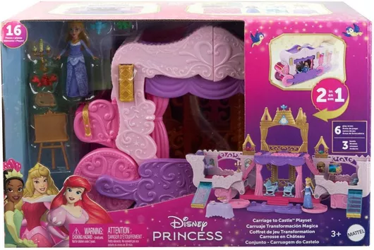 Σετ Κούκλας Mattel Disney Princess Carriage to Castle για 10+ Ετών
