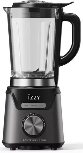 Izzy ΙΖ-6501 Μπλέντερ για Smoothies με Γυάλινη Κανάτα 1200W 1.5lt Μαύρο