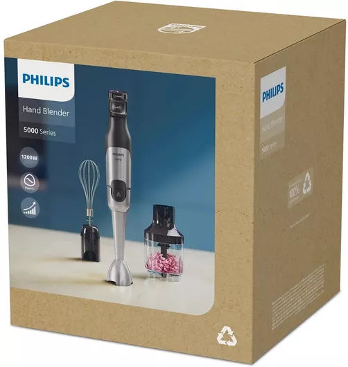 Ραβδομπλέντερ Philips HR2683/00 με Ανοξείδωτη Ράβδο 1200W Ασημί