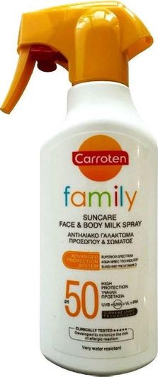 Carroten Family Αδιάβροχη Αντηλιακή Κρέμα Προσώπου & Σώματος SPF50 σε Spray 270ml