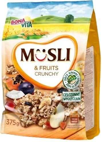 Δημητριακά Bona Vita Crunchy Musli Με Αποξηραμένα Φρούτα 375gr