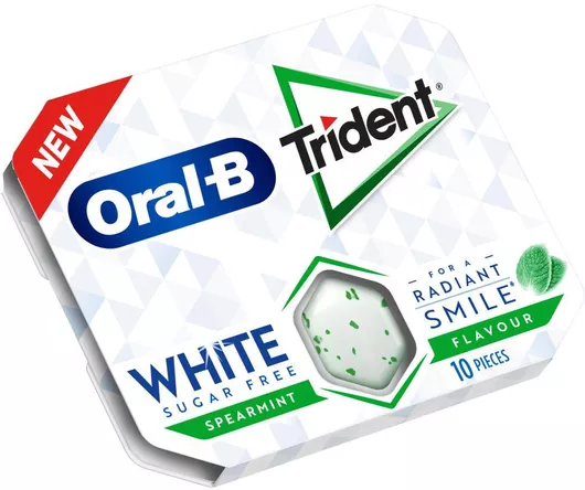 Τσίχλες Trident Oral B White Spear με Γέυση Μέντα Χωρίς Ζάχαρη 17gr