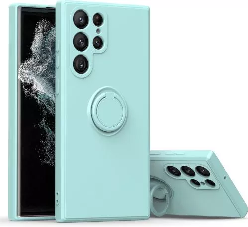 Θήκη Κινητού Back Cover με Σταντ για Samsung Galaxy S23 Ultra TPU Ανοιχτό Γαλάζιο