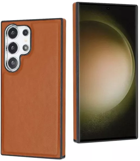 Θήκη Κινητού Back Cover για Samsung Galaxy S24 Ultra 5G Δέρμα Καφέ