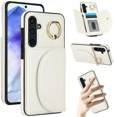 Θήκη Κινητού Back Cover με Ring Holder για Samsung Galaxy A35 Λευκό
