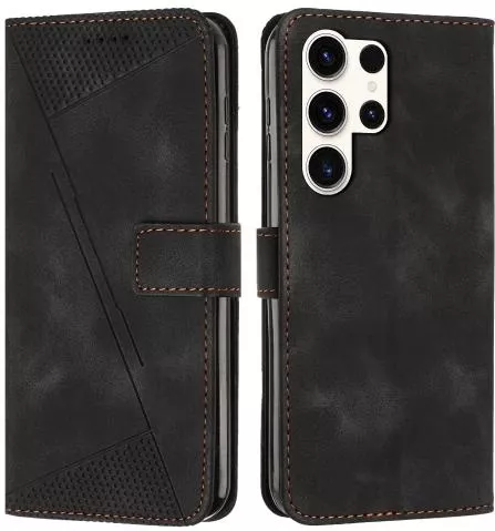 Θήκη Κινητού Back Cover με Λουράκι για Samsung Galaxy S24 Ultra Δέρμα Μαύρο