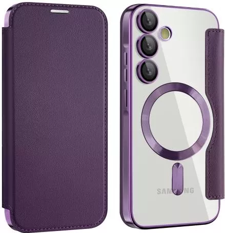 Θήκη Κινητού Back Cover με MagSafe για Samsung Galaxy A55 5G Δέρμα Μοβ