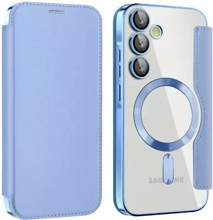 Θήκη Κινητού Back Cover με MagSafe για Samsung Galaxy A55 5G Δέρμα Μπλε