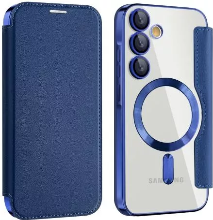 Θήκη Κινητού Back Cover με MagSafe για Samsung Galaxy A55 5G Δέρμα Σκούρο Μπλε