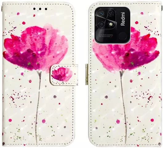 For Xiaomi Redmi 10C - 3D Painting Horizontal Flip Leather CaseA Flower