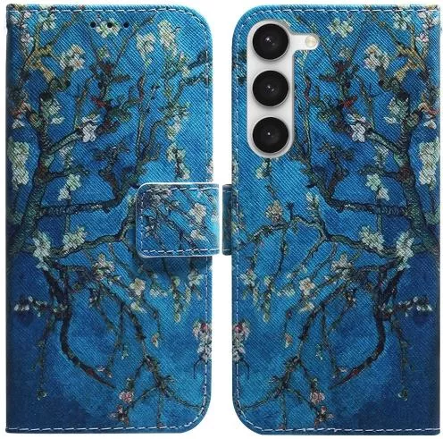 For Samsung Galaxy S23 5G - Coloured Drawing Flip Leather Phone CaseApricot