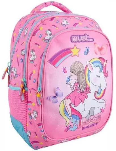 Σχολική Τσάντα Δημοτικού Must Πλάτης Unicorn Dreams Ροζ