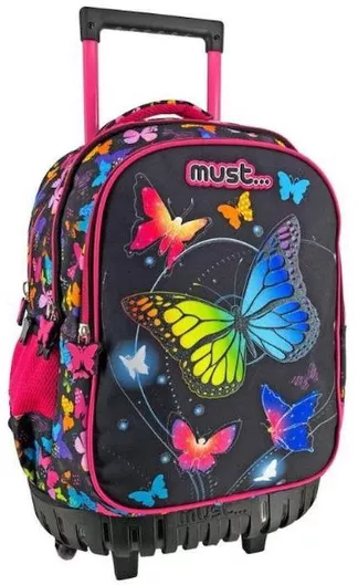 Σχολική Τσάντα Δημοτικού Must Τρόλεϊ Butterflies Πολύχρωμο