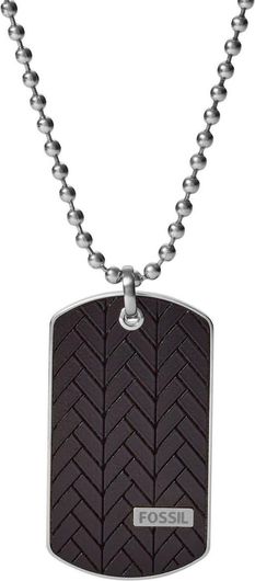 Γυναικείο Κολιέ Fossil JF03395040 από Ανοξείδωτο Ατσάλι με Σχέδιο Ταυτότητα