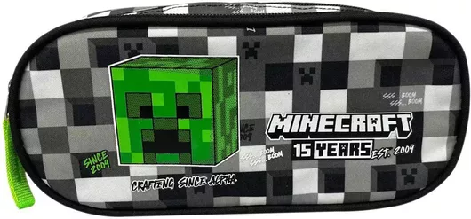 Σχολική Κασετίνα Gim Minecraft Grey Stone Μονή Οβάλ Πολύχρωμο