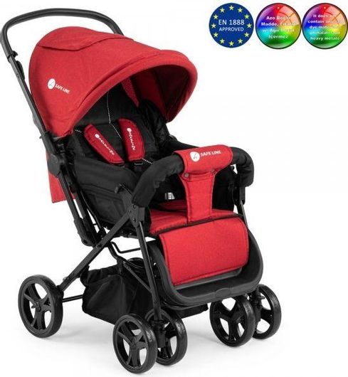 Καρότσι Μωρού Safeline Comfort 001.9365R Αντιστρέψιμο Κόκκινο
