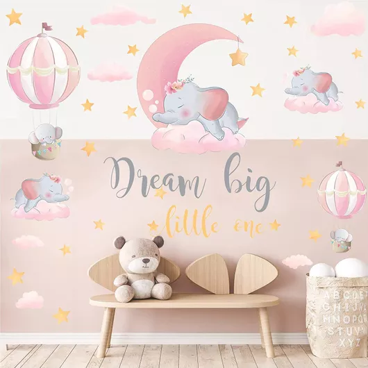 Αυτοκόλλητα Τοίχου για Παιδικό Δωμάτιο Big Dream Elephant