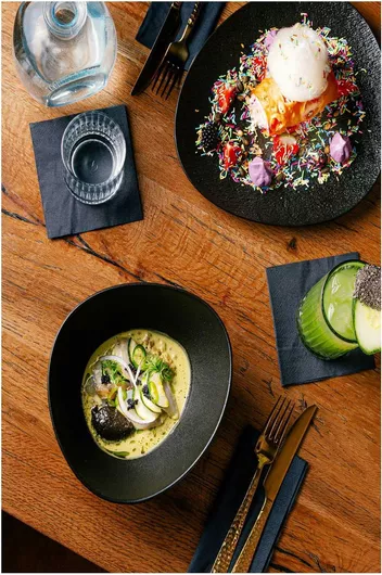 Πίνακας Colorful Gourmet Dishes Πολύχρωμα γκουρμέ πιάτα 130x200cm