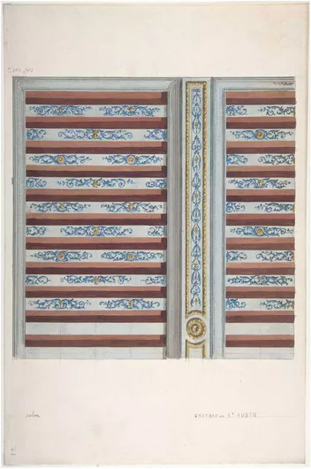 Πίνακας Design for Ceiling, Château de St. Aubin by Jules Edmond Charles Lachaise and Eugène Pierre Gourdet 40x65cm