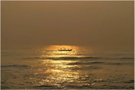 Πίνακας Serene Sunset Over the Sea Γαλήνιο ηλιοβασίλεμα πάνω από τη θάλασσα 30x20cm