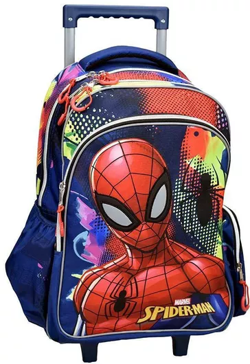 Σχολική Τσάντα Gim Spiderman Silver Eyes Τρόλεϊ Δημοτικού 