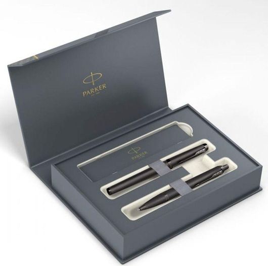 Σετ Στυλό Parker I.M Mono Titanium Ballpoint από Ατσάλι Μαύρο σε Θήκη