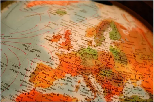 Πίνακας Colorful Map of Europe Πολύχρωμος χάρτης της Ευρώπης 150x100cm
